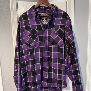 DIXXON Purple and Black Checkered Men's Shirt